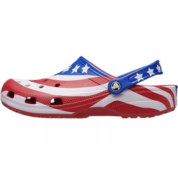 NEW Crocs Classic American Flag Clogs Men’s 10 Women's 12 Team USA Patriotic - Picture 3 of 12